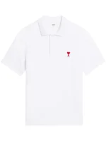 AMI Paris 'Ami De Coeur' Polo Shirt in White