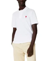 AMI Paris 'Ami De Coeur' Polo Shirt in White