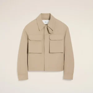 AMI Paris Beige Cotton Worker Jacket