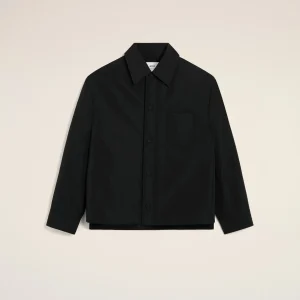 AMI Paris Black Taffetas Padded Ami De Coeur Overshirt