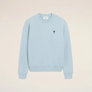 AMI Paris Blue Cotton Ami De Coeur Sweatshirt
