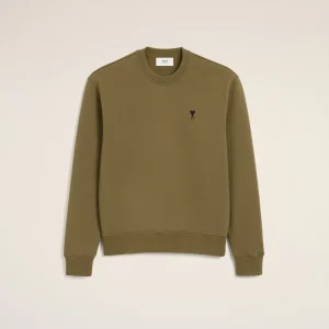 AMI Paris Green Ami De Coeur Cotton Sweatshirt