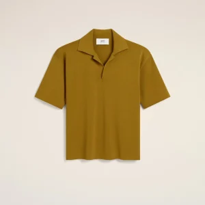 AMI Paris Mustard Short Sleeve Polo