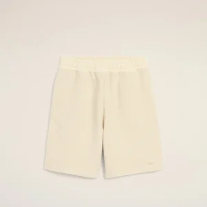 AMI Paris White Curly Fleece Cotton Shorts