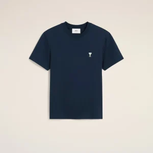 Ami Paris Navy Cotton Ami de Coeur T-Shirt