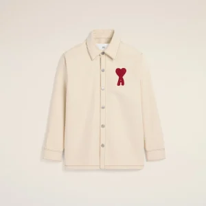 Beige Cotton Ami de Coeur Overshirt by AMI Paris